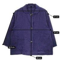 Lin francais d'antan ヘンプ ジャケット ネイビー レディース ランフランセダンタン【中古】5-0402M∞
