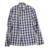 45R/45rpm リネンJACKET 定価63800円 チェック ジャケット ブルー ライトグレー レディース フォーティーファイブアールピーエム【中古】5-0402M∞