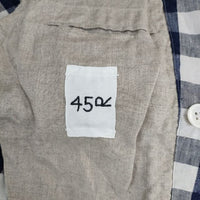45R/45rpm リネンJACKET 定価63800円 チェック ジャケット ブルー ライトグレー レディース フォーティーファイブアールピーエム【中古】5-0402M∞