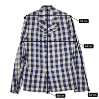45R/45rpm リネンJACKET 定価63800円 チェック ジャケット ブルー ライトグレー レディース フォーティーファイブアールピーエム【中古】5-0402M∞