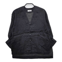 atelier naruse linen shirt cardigan リネンシャツカーディガン 定価20350円 na-t02001 ブラウス シャツ ブラック レディース アトリエナルセ【中古】5-0402M∞
