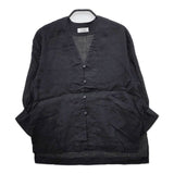 atelier naruse linen shirt cardigan リネンシャツカーディガン 定価20350円 na-t02001 ブラウス シャツ ブラック レディース アトリエナルセ【中古】5-0402M∞