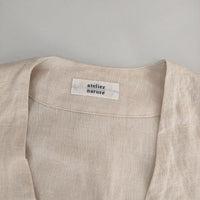 atelier naruse linen shirt cardigan リネンシャツカーディガン 定価20350円 na-t02002 ブラウス シャツ ベージュ レディース アトリエナルセ【中古】5-0402M∞