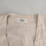 atelier naruse linen shirt cardigan リネンシャツカーディガン 定価20350円 na-t02002 ブラウス シャツ ベージュ レディース アトリエナルセ【中古】5-0402M∞