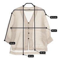atelier naruse linen shirt cardigan リネンシャツカーディガン 定価20350円 na-t02002 ブラウス シャツ ベージュ レディース アトリエナルセ【中古】5-0402M∞