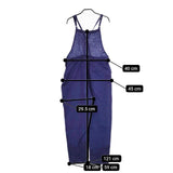 atelier naruse リネンヘリンボンサロペットパンツ 定価25300円 na-F05088 オーバーオール サロペット ブルー レディース アトリエナルセ【中古】5-0402M∞