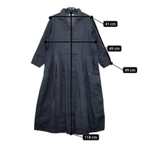 fog linen work リトアニアリネン シャツワンピ ワンピース ネイビー レディース フォグリネンワーク【中古】5-0402M∞