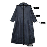 fog linen work リトアニアリネン シャツワンピ ワンピース ネイビー レディース フォグリネンワーク【中古】5-0402M∞