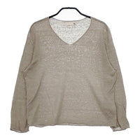evam eva E201K091 リネンVネックプルオーバー セーター ニット グレージュ レディース エヴァムエヴァ【中古】5-0402M∞