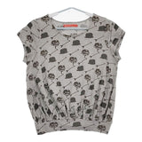 Mint Designs 総柄 コットン 半袖Ｔシャツ カットソー グレー レディース ミントデザインズ【中古】5-0724S∞