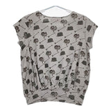 Mint Designs 総柄 コットン 半袖Ｔシャツ カットソー グレー レディース ミントデザインズ【中古】5-0724S∞