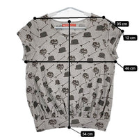 Mint Designs 総柄 コットン 半袖Ｔシャツ カットソー グレー レディース ミントデザインズ【中古】5-0724S∞