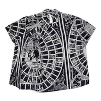 Mint Designs 半袖 総柄プリント TOILE DE JOUY BLOUSE ブラウス シャツ ブラック ホワイト レディース ミントデザインズ【中古】5-0724S∞