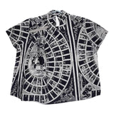 Mint Designs 半袖 総柄プリント TOILE DE JOUY BLOUSE ブラウス シャツ ブラック ホワイト レディース ミントデザインズ【中古】5-0724S∞