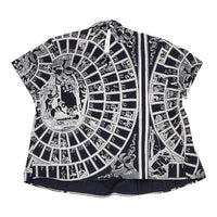 Mint Designs 半袖 総柄プリント TOILE DE JOUY BLOUSE ブラウス シャツ ブラック ホワイト レディース ミントデザインズ【中古】5-0724S∞