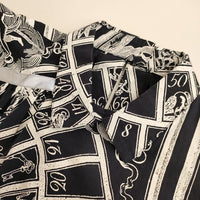 Mint Designs 半袖 総柄プリント TOILE DE JOUY BLOUSE ブラウス シャツ ブラック ホワイト レディース ミントデザインズ【中古】5-0724S∞