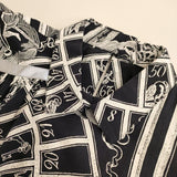 Mint Designs 半袖 総柄プリント TOILE DE JOUY BLOUSE ブラウス シャツ ブラック ホワイト レディース ミントデザインズ【中古】5-0724S∞