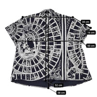 Mint Designs 半袖 総柄プリント TOILE DE JOUY BLOUSE ブラウス シャツ ブラック ホワイト レディース ミントデザインズ【中古】5-0724S∞