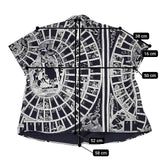 Mint Designs 半袖 総柄プリント TOILE DE JOUY BLOUSE ブラウス シャツ ブラック ホワイト レディース ミントデザインズ【中古】5-0724S∞
