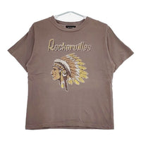 GOOD ROCK SPEED indian T-shirts インディアン プリント 顔料染め 加工 半袖Ｔシャツ カットソー ブラウン レディース グッドロックスピード【中古】5-0724S∞