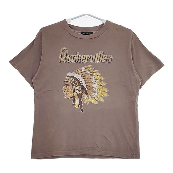 GOOD ROCK SPEED indian T-shirts インディアン プリント 顔料染め 加工 半袖Ｔシャツ カットソー ブラウン レディース グッドロックスピード【中古】5-0724S∞