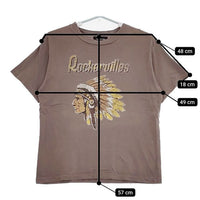 GOOD ROCK SPEED indian T-shirts インディアン プリント 顔料染め 加工 半袖Ｔシャツ カットソー ブラウン レディース グッドロックスピード【中古】5-0724S∞
