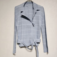 PLEATS PLEASE ISSEY MIYAKE PP71-JD652 プリーツライダース ジャケット ブルー レディース プリーツプリーズ【中古】4-1010M∞