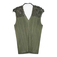 PLEATS PLEASE ISSEY MIYAKE プリーツ PP81-JK722 ノースリーブ Ｔシャツ カットソー カーキ レディース プリーツプリーズ【中古】5-0601S∞