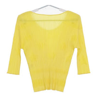 PLEATS PLEASE ISSEY MIYAKE プリーツ エンボス加工 星柄 スター PP81-JK143 Ｔシャツ カットソー イエロー レディース プリーツプリーズ【中古】5-0724S∞
