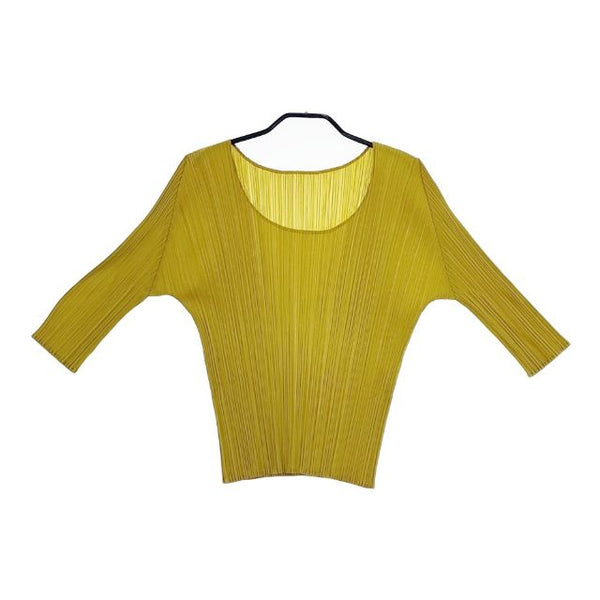 PLEATS PLEASE ISSEY MIYAKE プリーツ PP83-JK141 イッセイミヤケ カットソー イエロー レディース プリーツプリーズ【中古】5-0504M∞