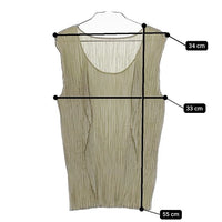 PLEATS PLEASE ISSEY MIYAKE プリーツ PP83-JK651 ノースリーブ Ｔシャツ カットソー グレージュ レディース プリーツプリーズ【中古】5-0601S∞