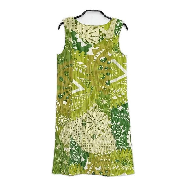 PLEATS PLEASE ISSEY MIYAKE プリーツ チュニック PP91-JK605 ノースリーブ ワンピース グリーン レディース プリーツプリーズ【中古】5-0601S∞