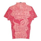 PLEATS PLEASE ISSEY MIYAKE プリーツ 総柄 PP71-JK816 半袖Ｔシャツ カットソー レッド ピンク レディース プリーツプリーズ【中古】5-0601S∞