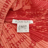 PLEATS PLEASE ISSEY MIYAKE プリーツ 総柄 PP71-JK816 半袖Ｔシャツ カットソー レッド ピンク レディース プリーツプリーズ【中古】5-0601S∞