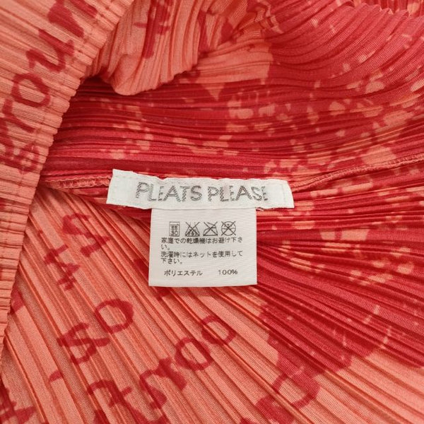 PLEATS PLEASE ISSEY MIYAKE プリーツ 総柄 PP71-JK816 半袖Ｔシャツ カットソー レッド ピンク プリーツプリーズ 5-0601S 246041 PLEATS PLEASE ISSEY MIYAKE プリーツ 総柄 PP71-JK816 半袖T