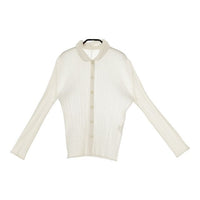 PLEATS PLEASE ISSEY MIYAKE プリーツ 羽織 PP63-JJ201 ポリエステル ブラウス シャツ オフホワイト レディース プリーツプリーズ【中古】5-0301M∞