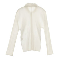 PLEATS PLEASE ISSEY MIYAKE プリーツ 羽織 PP63-JJ201 ポリエステル ブラウス シャツ オフホワイト レディース プリーツプリーズ【中古】5-0301M∞