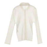 PLEATS PLEASE ISSEY MIYAKE プリーツ 羽織 PP63-JJ201 ポリエステル ブラウス シャツ オフホワイト レディース プリーツプリーズ【中古】5-0301M∞