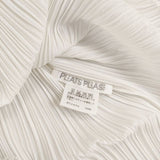 PLEATS PLEASE ISSEY MIYAKE プリーツ 羽織 PP63-JJ201 ポリエステル ブラウス シャツ オフホワイト レディース プリーツプリーズ【中古】5-0301M∞