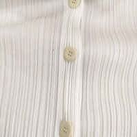 PLEATS PLEASE ISSEY MIYAKE プリーツ 羽織 PP63-JJ201 ポリエステル ブラウス シャツ オフホワイト レディース プリーツプリーズ【中古】5-0301M∞