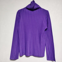 PLEATS PLEASE ISSEY MIYAKE プリーツ ハイネック タートルネック PP73-FK344 長袖Ｔシャツ カットソー ロンＴ パープル レディース プリーツプリーズ【中古】4-1002M∞