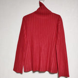 PLEATS PLEASE ISSEY MIYAKE プリーツ ハイネック タートルネック PP83-FK356 長袖Ｔシャツ カットソー ロンＴ レッド レディース プリーツプリーズ【中古】4-1002M∞