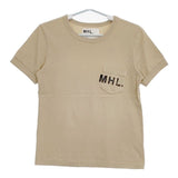 MHL. 595-9168501 PRINTED COTTON JERSEY ロゴ 半袖Ｔシャツ カットソー ベージュ レディース エムエイチエル【中古】5-0720S∞