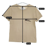 MHL. 595-9168501 PRINTED COTTON JERSEY ロゴ 半袖Ｔシャツ カットソー ベージュ レディース エムエイチエル【中古】5-0720S∞