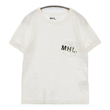 MHL. 595-9168501 PRINTED COTTON JERSEY サイズ3 ロゴ ポケット 半袖Ｔシャツ カットソー ホワイト レディース エムエイチエル【中古】5-0708S♪