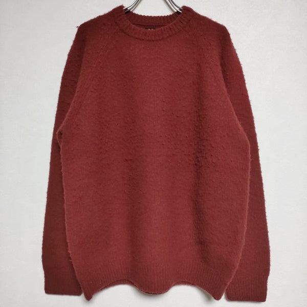 BATONER LAMB WOOL NAPPING CREW NECK BN-22FM-062 セーター ナッピング加工 ニット ワインレッド レディース バトナー【中古】4-0925T∞