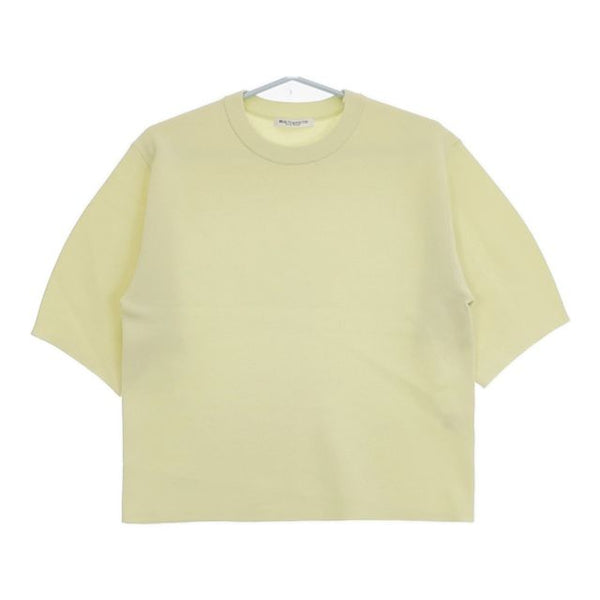 BEAUTY&YOUTH UNITED ARROWS ミラノリブ カーブスリーブ 半袖 ニット イエロー ライム レディース ビューティアンドユース【中古】5-0720S∞