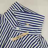 RALPH LAUREN スーパースリムフィット ストライプ 9 半袖シャツ ブルー ホワイト レディース ラルフローレン【中古】5-0702S∞