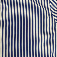 RALPH LAUREN スーパースリムフィット ストライプ 9 半袖シャツ ブルー ホワイト レディース ラルフローレン【中古】5-0702S∞