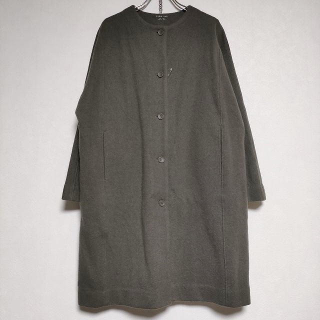 evameva (エヴァムエヴァ) press wool long coat / プレスウール